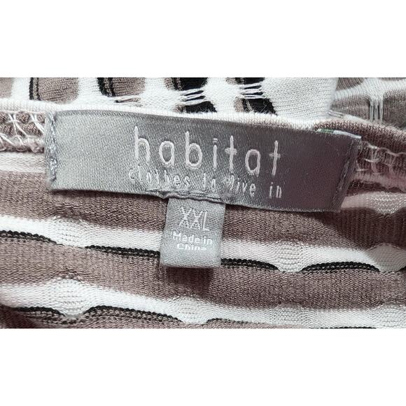 Habitat Clothes to Live In Tunic Top White Colorful Stripe Shirt Misses Size XXL - Picture 5 of 7